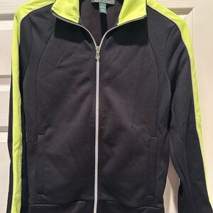 NWOT- Ralph Lauren Black and Neon Green Track Jacket
